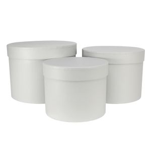 Grey Hat Box (Set of 3) (Largest - D19 x H14.4cm)