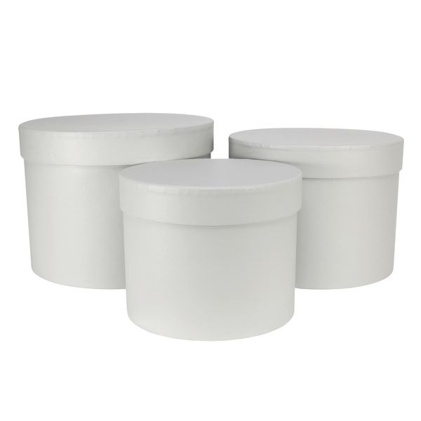 Grey Hat Box (Set of 3) (Largest - D19 x H14.4cm)