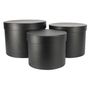 Black Hat Box (Set of 3) (Largest - D19 x H14.4cm)