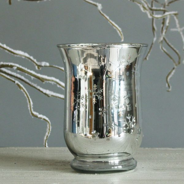 11x15cm Silver Glass Candle Holder