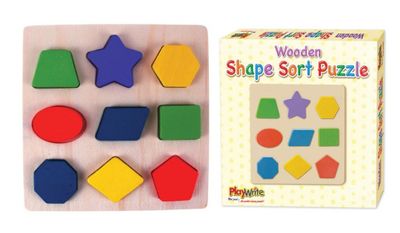 Wooden Shape & Sort Puzzle (18x18cm)