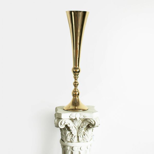 Gold Flared Conic Vase (48cm x 12cm)
