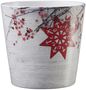 Dallas Christmas Ceramic Pot 14cm Red Star