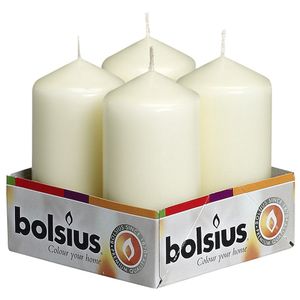 Bolsius Pillar candles Ivory, tray  4, 100/48 mm