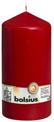 Bolsius Pillar candle Red, single in cello (200 mm x 98 mm)