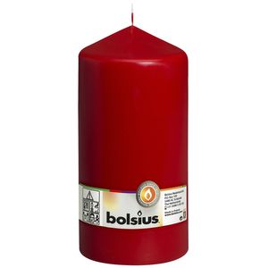 Bolsius Pillar candle Red, single in cello (200 mm x 98 mm)
