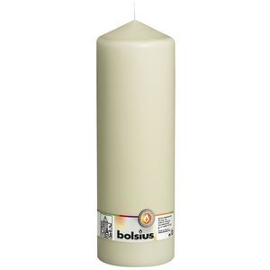 Bolsius Pillar candle Ivory, single in cello (300 mm x 98 mm)