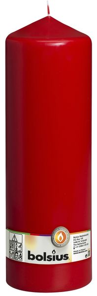 Bolsius Pillar candle Red, single in cello (300 mm x 98 mm)