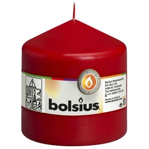 Bolsius Pillar candle Red, single in cello (100 mm x 98 mm)