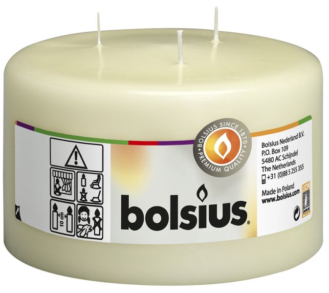 Bolsius 3-wick Mammoth Pillar Candle Ivory (100/150 mm)