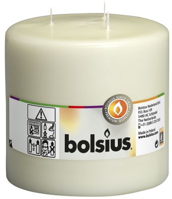 Bolsius 3-wick Mammoth Pillar Candle Ivory (150/150 mm)