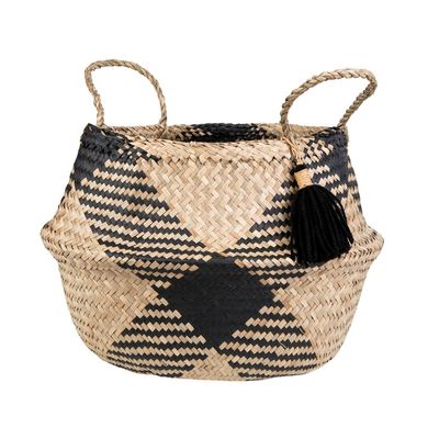 Black Tribal Tassel Basket