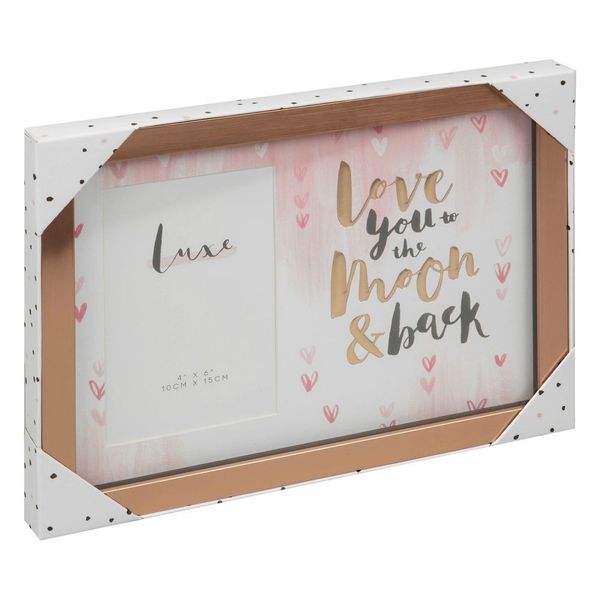 4 x 6inch - Luxe Rose Gold Photo Frame - Love You To The Moon