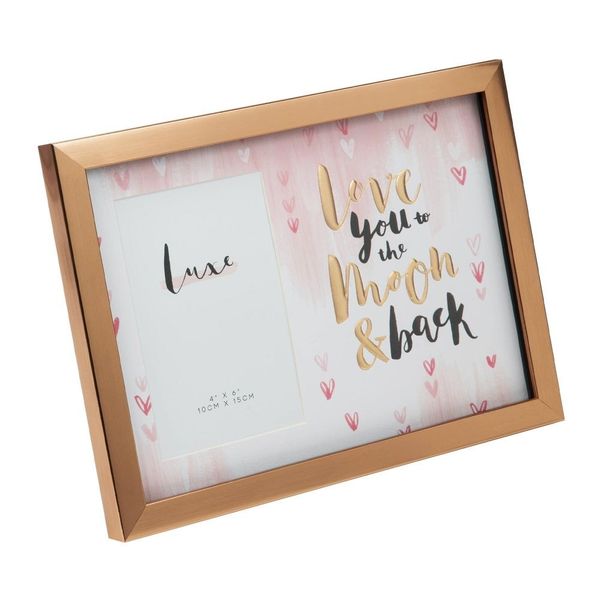 4 x 6inch - Luxe Rose Gold Photo Frame - Love You To The Moon
