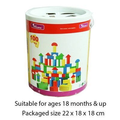 T20056 100pcs Wood Shape Sorter Bucket