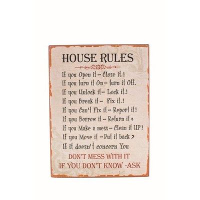 SIGN HOUSE RULES