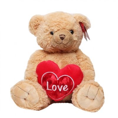 Brown Snuggles Bear with Heart (35cm)