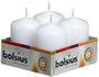 Bolsius Pillar candles White, tray  4, 60/40 mm