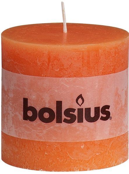 Bolsius Rustic Pillar candle Orange (100 mm x 100 mm)
