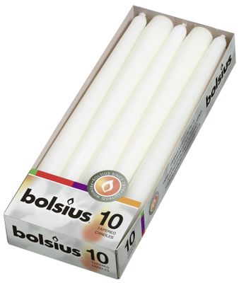 Bolsius Tapered candles pack 10 White