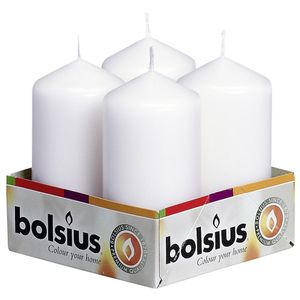 Bolsius Pillar candles White, tray  4, 100/48 mm