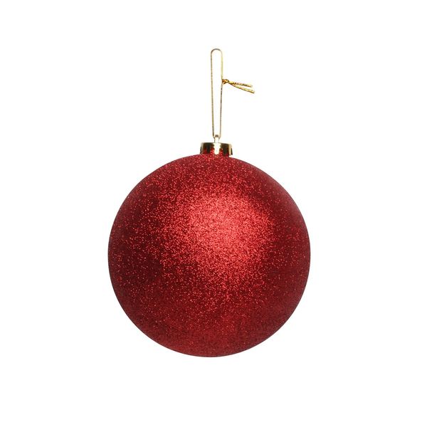 Red Glitter Shatterproof Bauble (x1) (15cm)