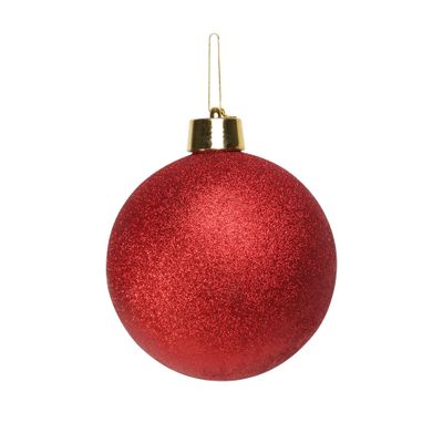 Red Glitter Shatterproof Bauble (x1) (20cm)