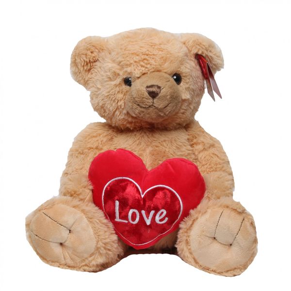 Brown Snuggles Bear with Heart (30cm)