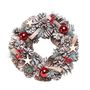 Woodland Snow Wreath w/Red Baubles (30cm)