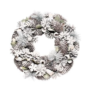 Woodland Frost Wreath w/Snowflakes (30cm)