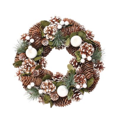 Woodland Snow Wreath w/Apple & Berries (30cm)