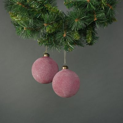 Celeste 10cm Glass Bauble Plum (S/4)
