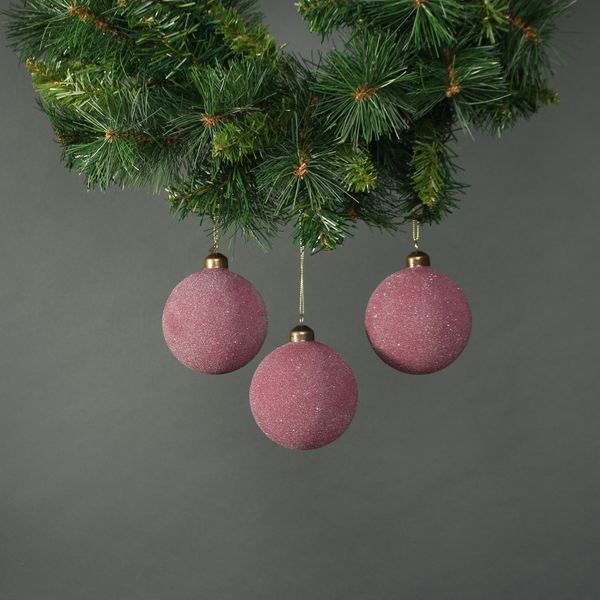 Celeste 8cm Glass Bauble Plum (S/4)