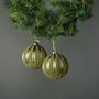 Kaia 12cm Glass Green Velvet Bauble (S/4)