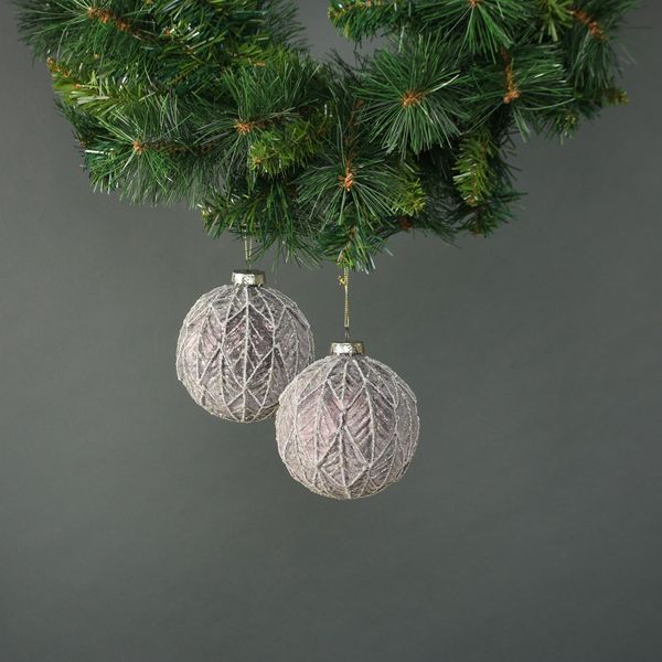 Freya Rose 10cm Glass Bauble Purple (S/4)