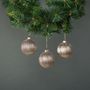 Titania 8cm Glass Bauble Rose Gold (S/4)