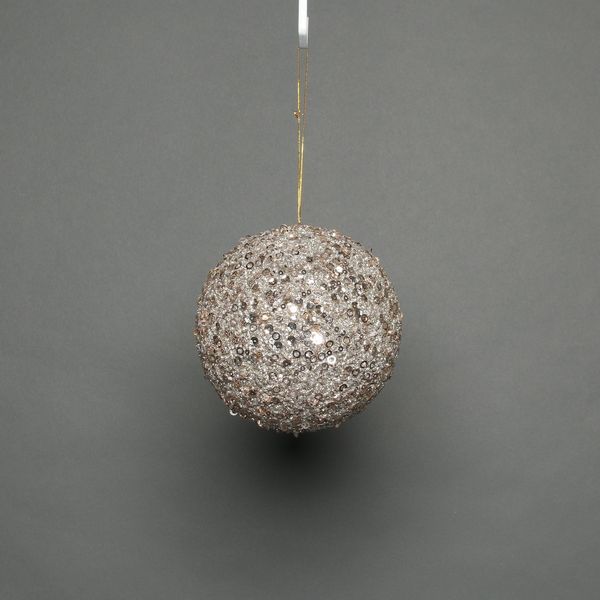 Champagne 12cm glitter bauble