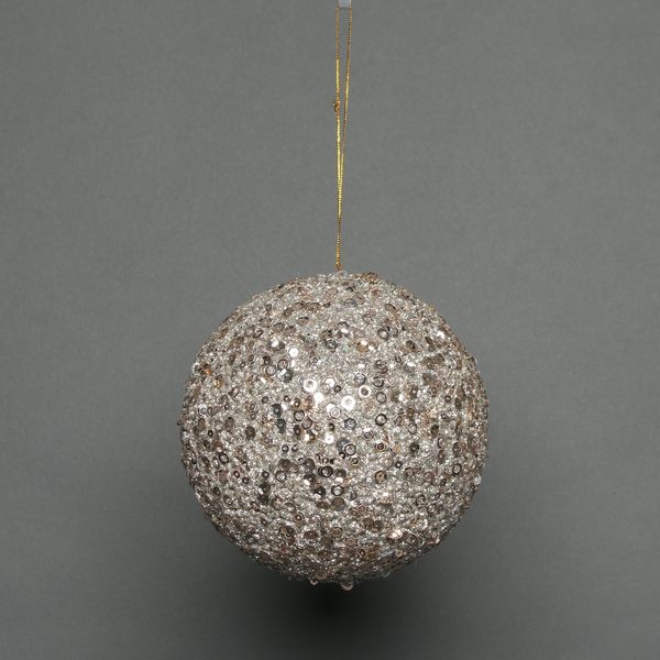 Champagne 18cm glitter bauble