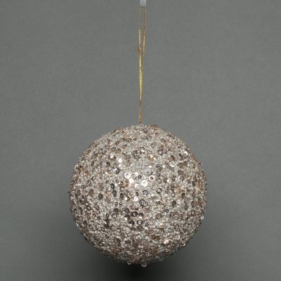 Champagne 20cm glitter bauble