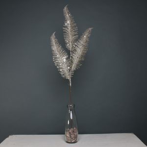 Glitter 3 fern leaf champagne stem 