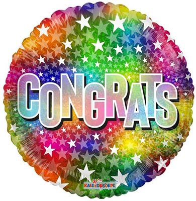 Congrats Stars Multicolour Balloon (18 inch)