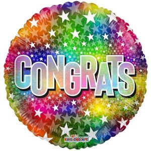 Congrats Stars Multicolour Balloon (18 inch)