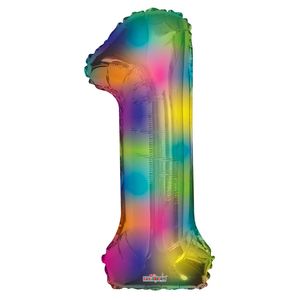 Number Balloon - 1 - Rainbow (34 inch)