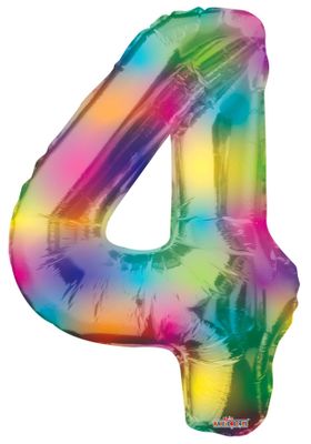 Number Balloon - 4 - Rainbow (34 inch)