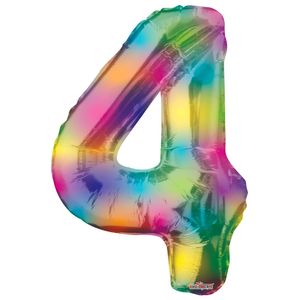 Number Balloon - 4 - Rainbow (34 inch)