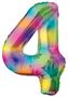 Number Balloon - 4 - Rainbow (34 inch)