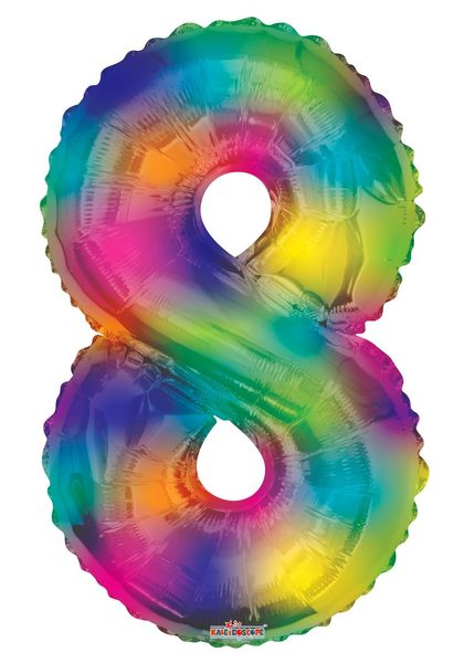 Number Balloon - 8 - Rainbow (34 inch)