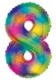 Number Balloon - 8 - Rainbow (34 inch)