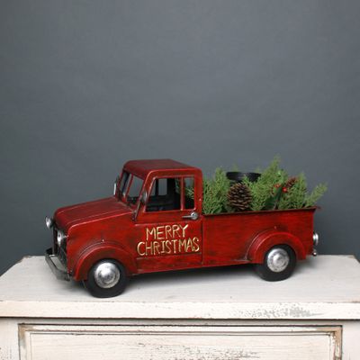 Vintage Christmas Truck w/Trees (L)
