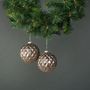 Asteria 10cm Glass Quilted Bauble (S/4)